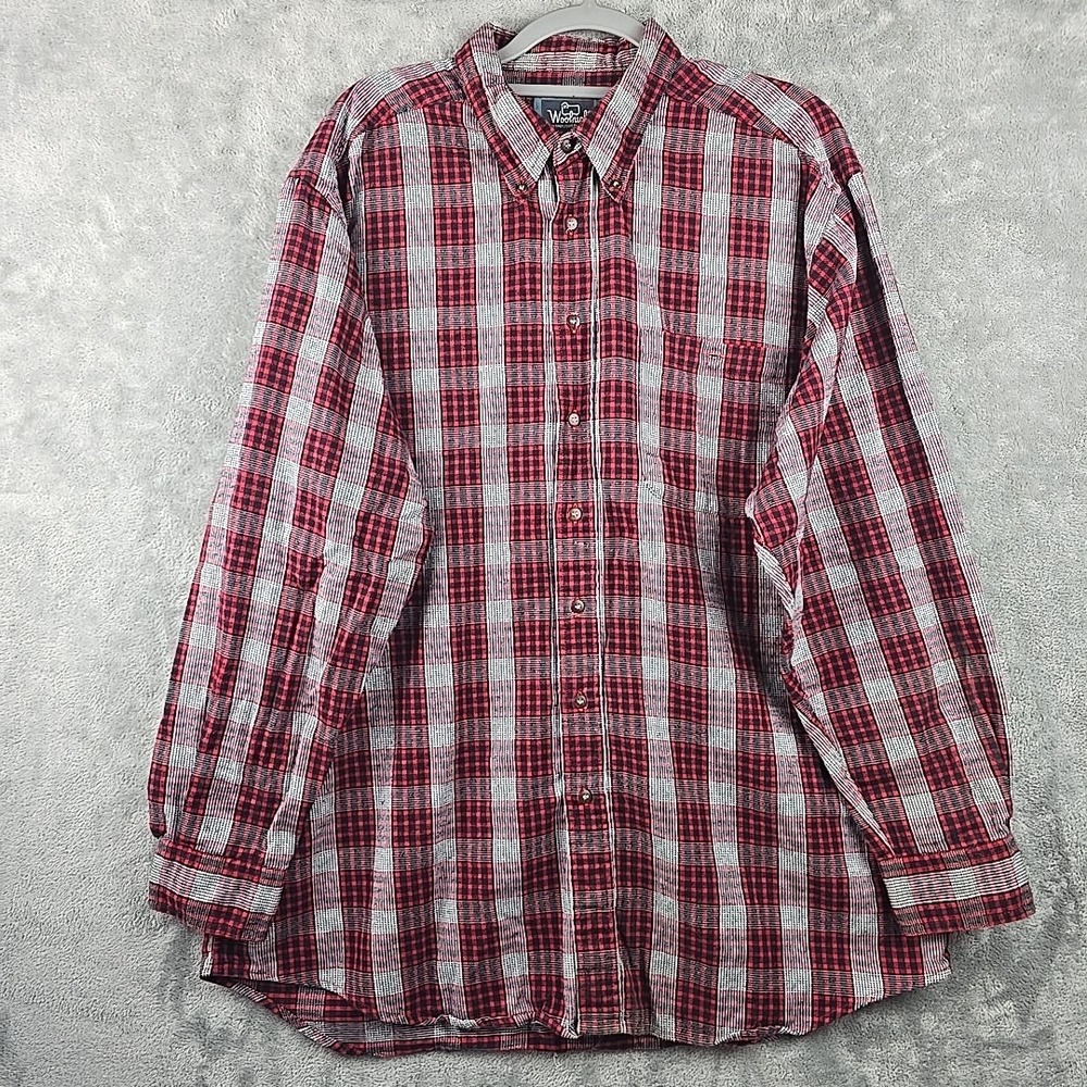 Vintage Woolrich Shirt Flannel Men XL Red‎ Flannel Button Outdoor Southwestern